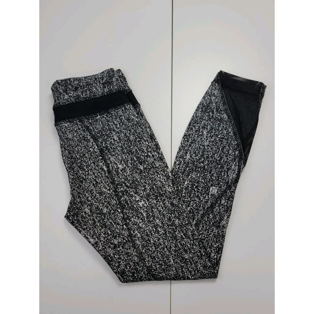 Lululemon Womens Sole Training Tight Daisy Dust Alpine Black/White Size 4
